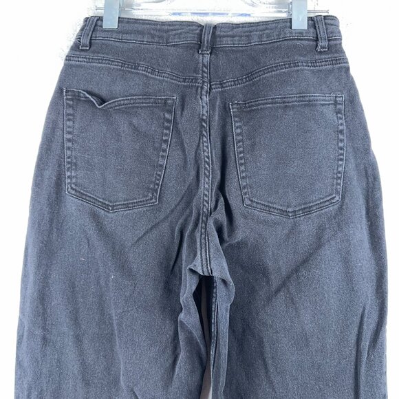 Divided By H&M Mom Jeans High Rise Womens Size 8 Black Five Design Pockets - Picture 3 of 12